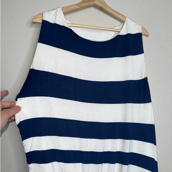 Soft Surroundings Vela Infinity Maxi Dress Navy/White Striped Size 2X Plus - Picture 8 of 10